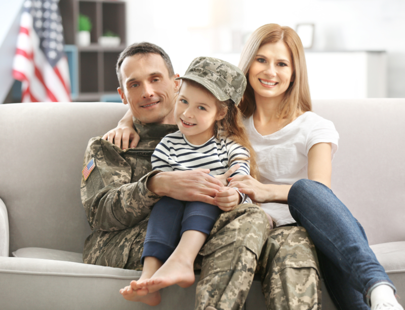 Veteran with his family